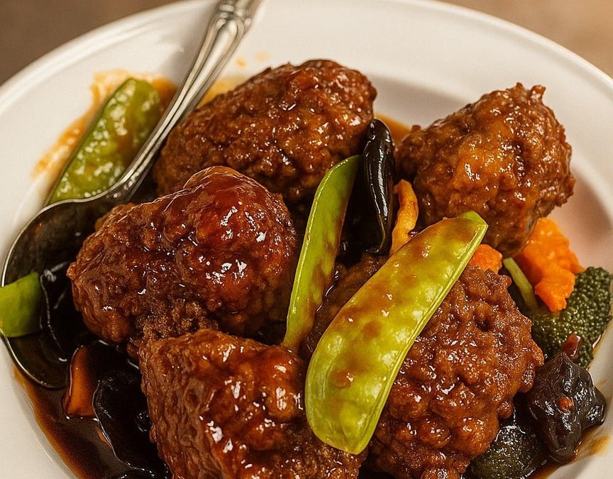 Braised Meatballs W/Garlic Sauce — Lao Sze Chuan (Highland Park)